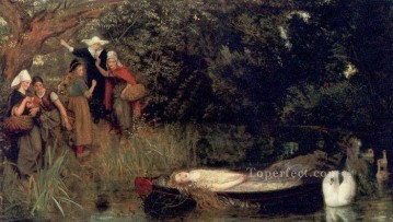Arthur Hughes Painting - The Lady of Shalott Pre Raphaelite Arthur Hughes